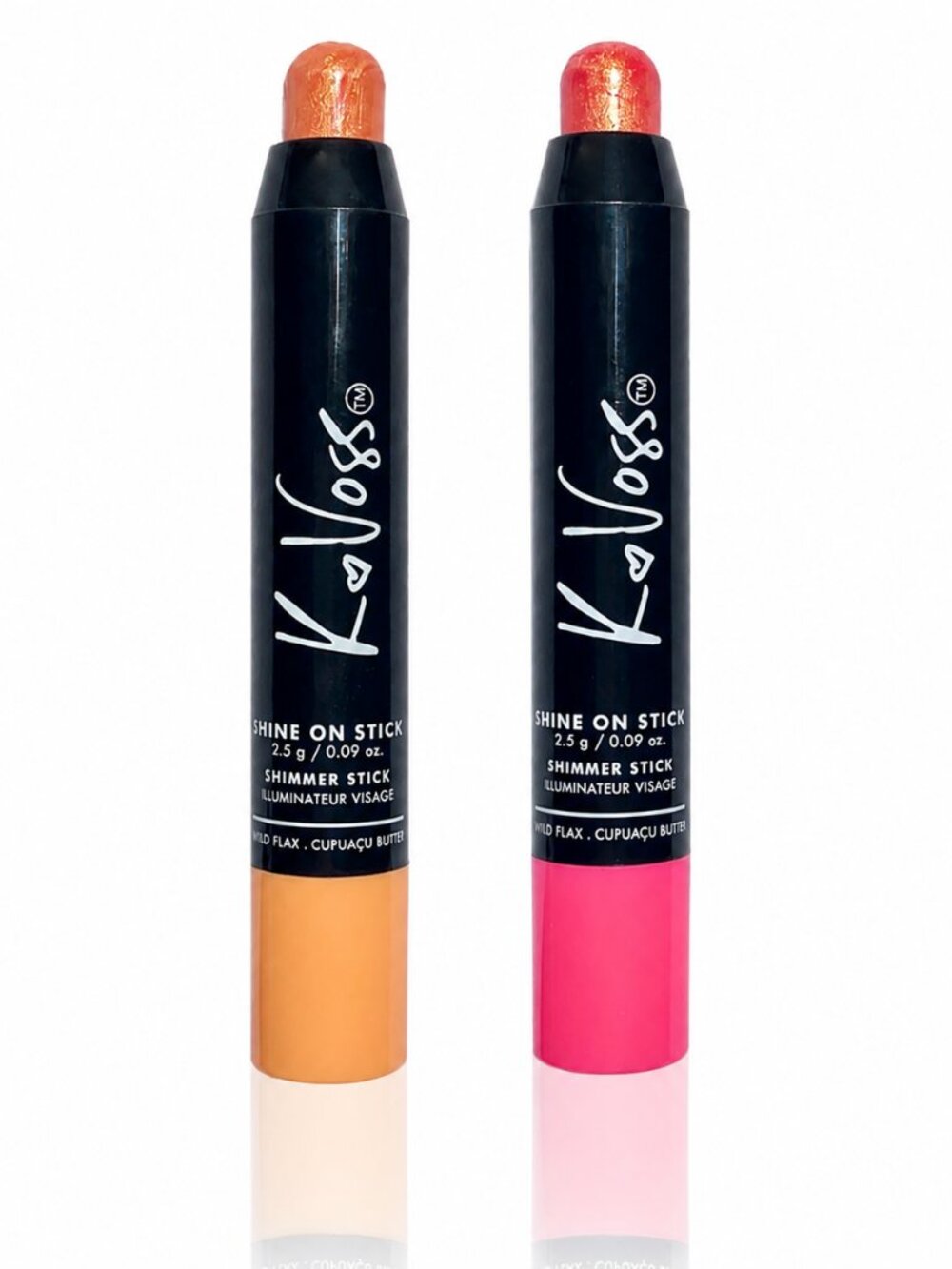 K Voss Shine On Stick Cream Highlighter Set Sparkling Rosé Metallic Sunrise NIB